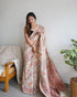 Cream Pure Soft Pashmina Kachi Work Saree Pashmina Saree Anant Tex Exports Pvt.Ltd..