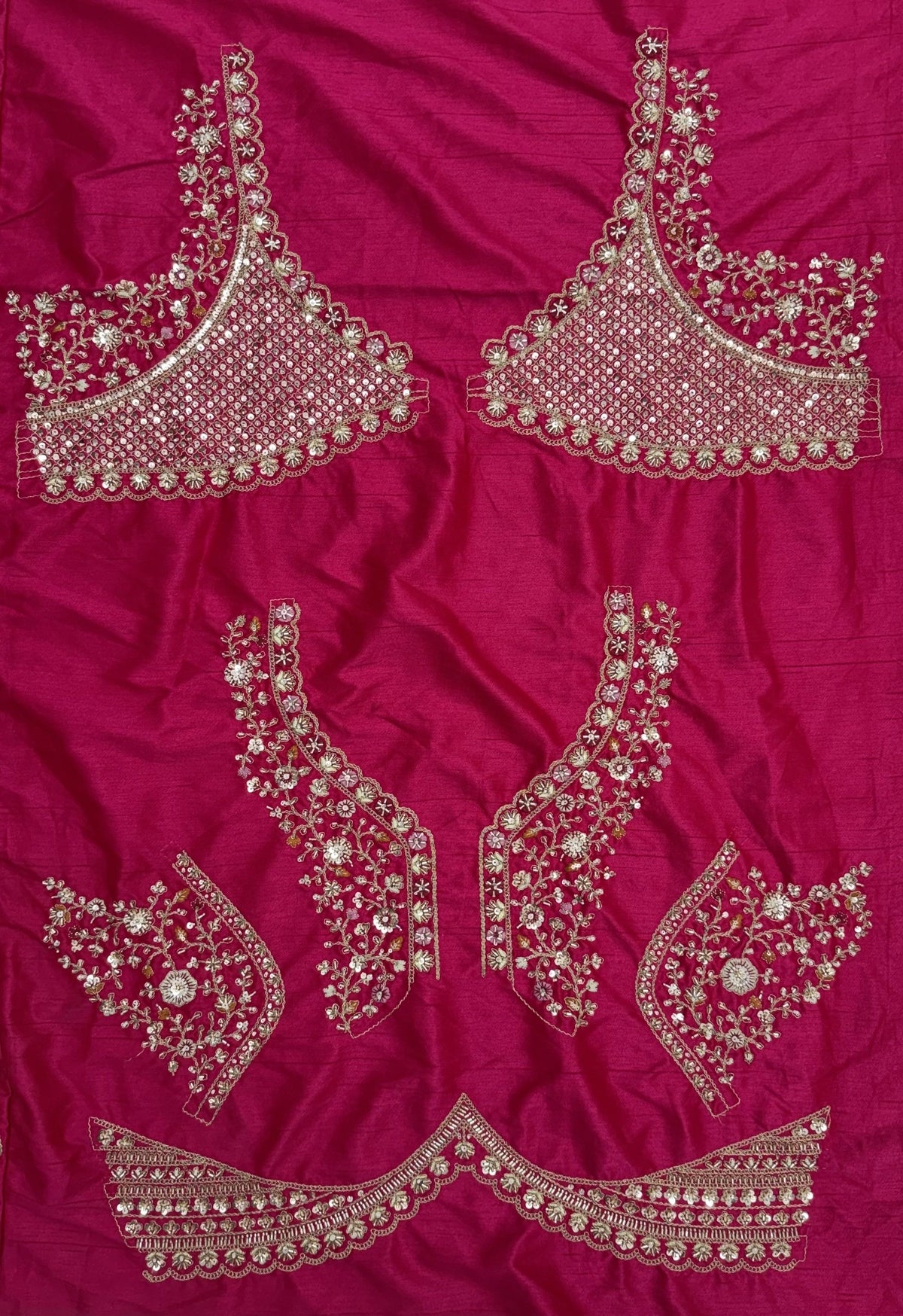 Red Pure Gadhwal Silk Peacock Pattern Handwork Motif Sequins Work Bridal Lehenga Choli