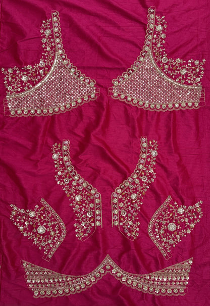 Red Pure Gadhwal Silk Peacock Pattern Handwork Motif Sequins Work Bridal Lehenga Choli