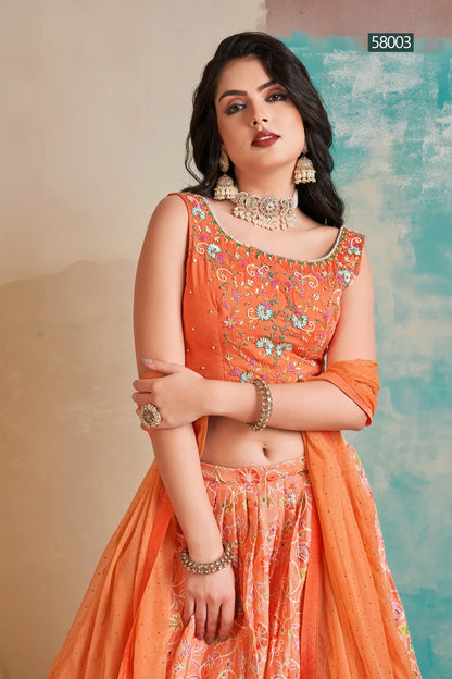 Floral Vol 6 Designer Occasion Wear Lehenga D.No 58003 - Anant Tex Exports Private Limited