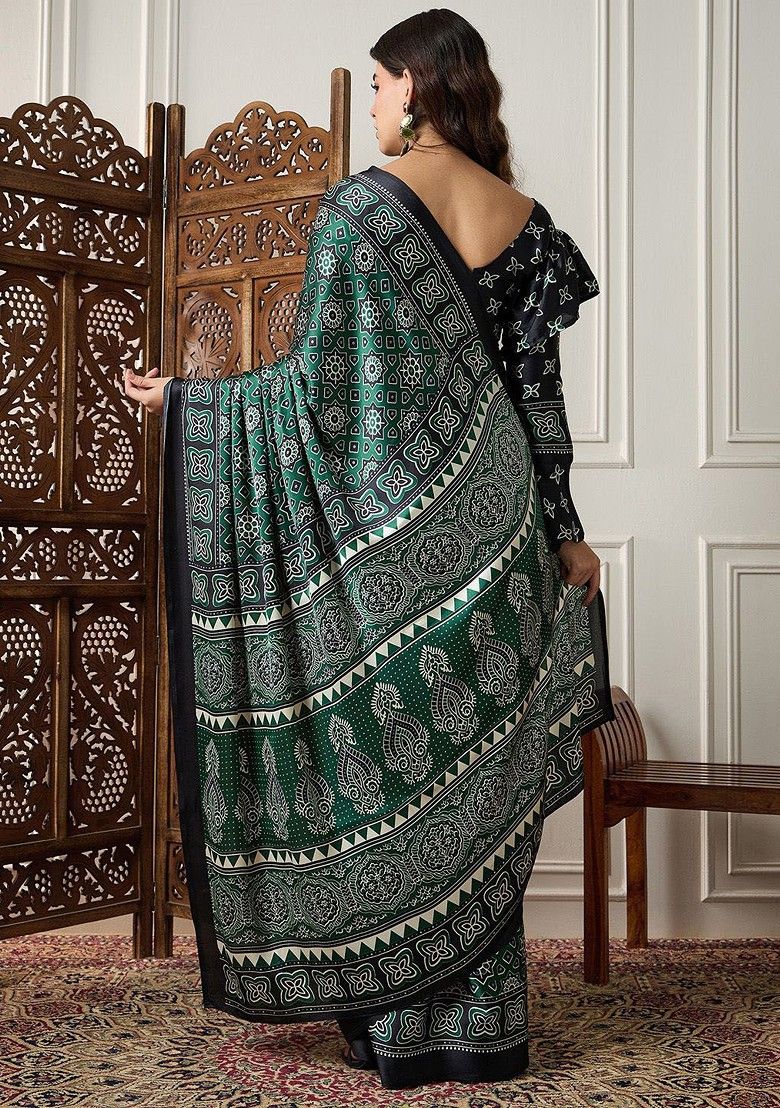 Ajrak Print Saree