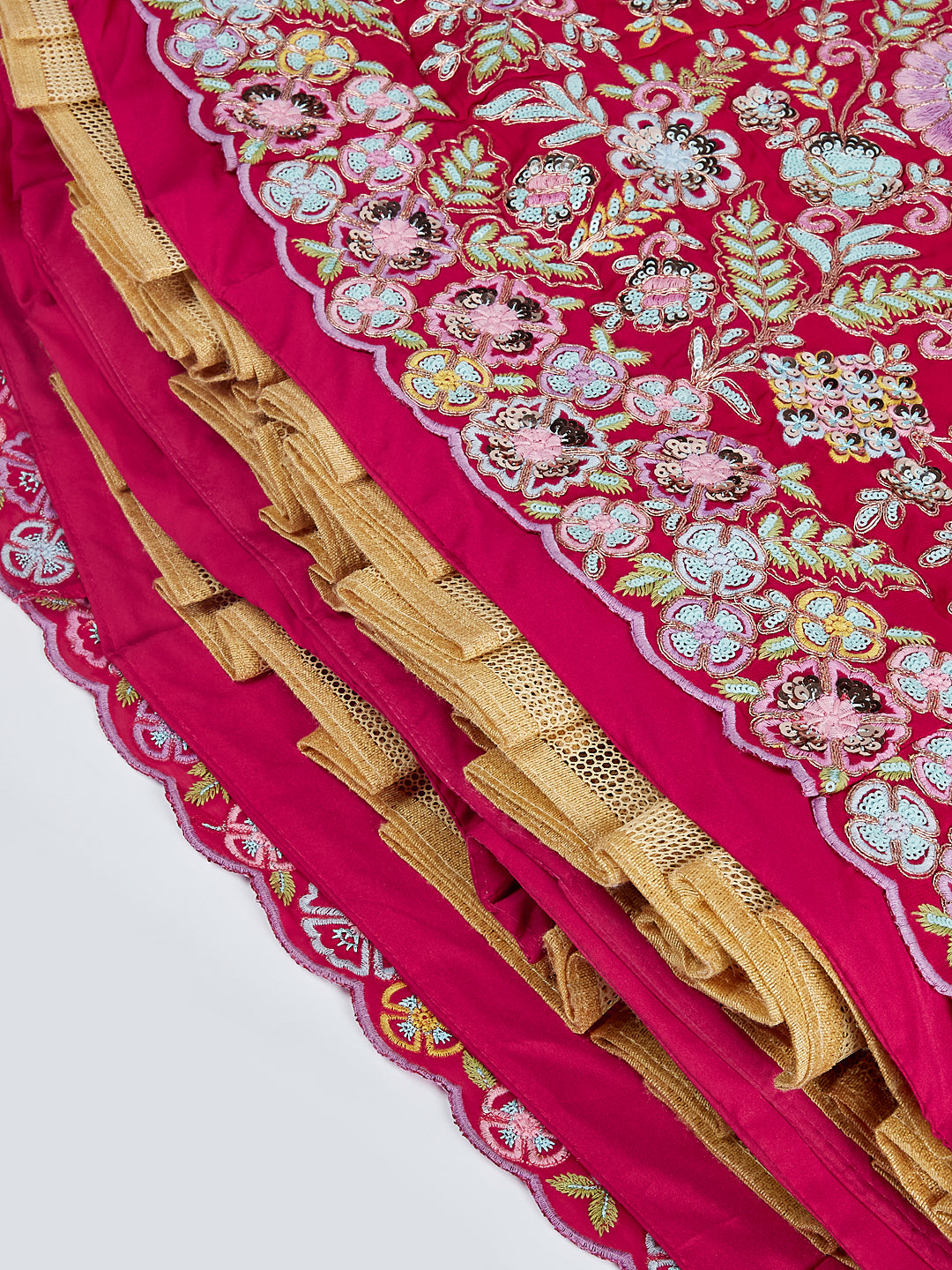 Rose Georgette Sequins and Thread Embroidery Lehenga Choli &amp; Dupatta