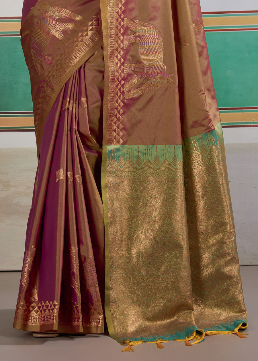 Coffee Brown Pure Soft Silk Handloom Saree