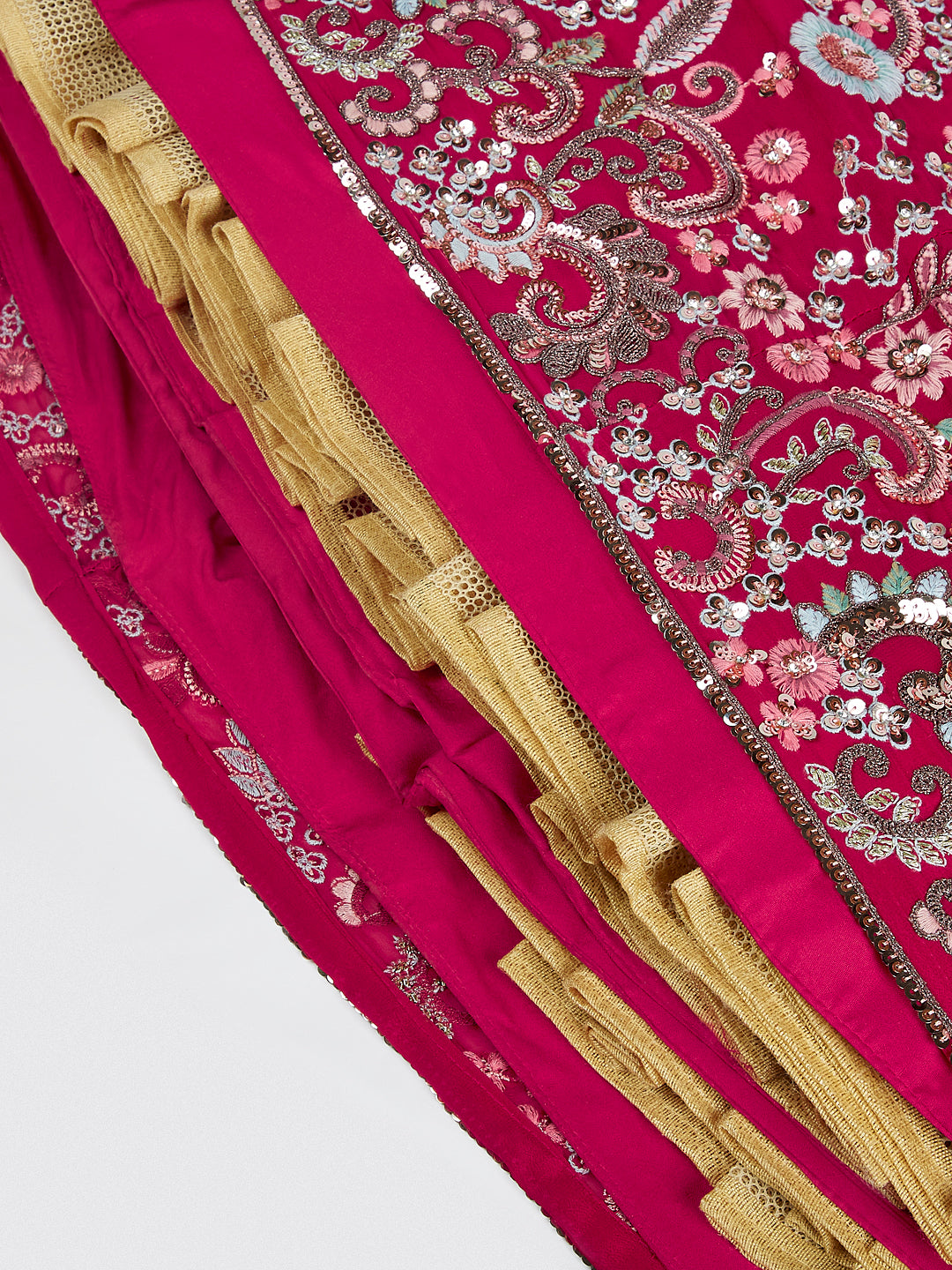 Rose Pure Georgette Sequins and Thread Embroidery Lehenga Choli &amp; Dupatta