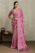 Pink Pure Soft Modal Satin Ajrakh Print Satin Saree Japan Satin Saree Anant Tex Exports Pvt.Ltd..