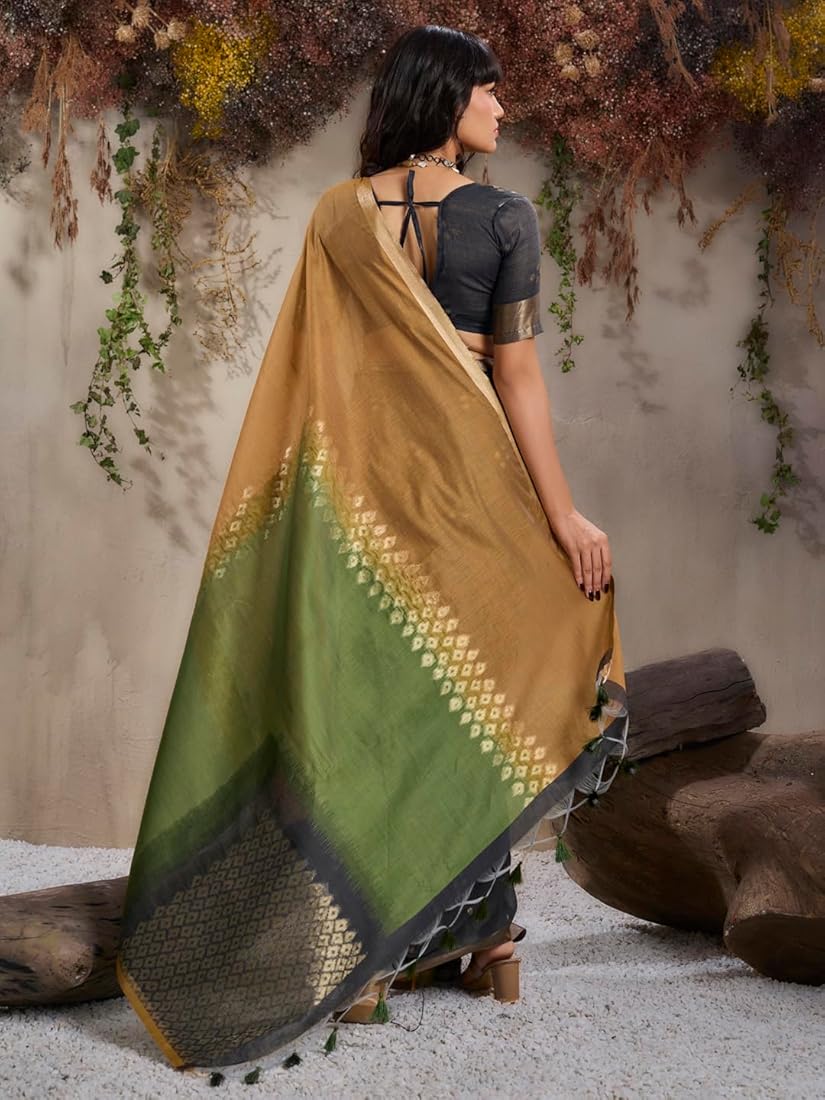 Mustard Pure Soft Scarlet Cotton Handloom Viscose Cotton Saree 