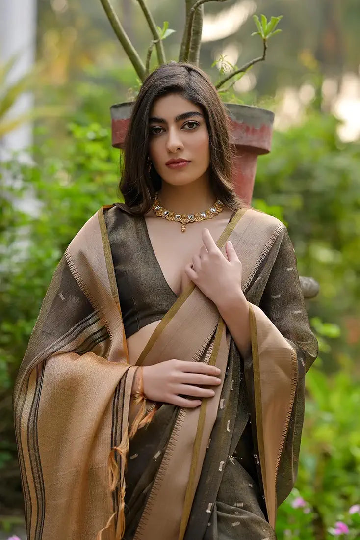 Brown Pure Soft Kalyani Silk Saree
