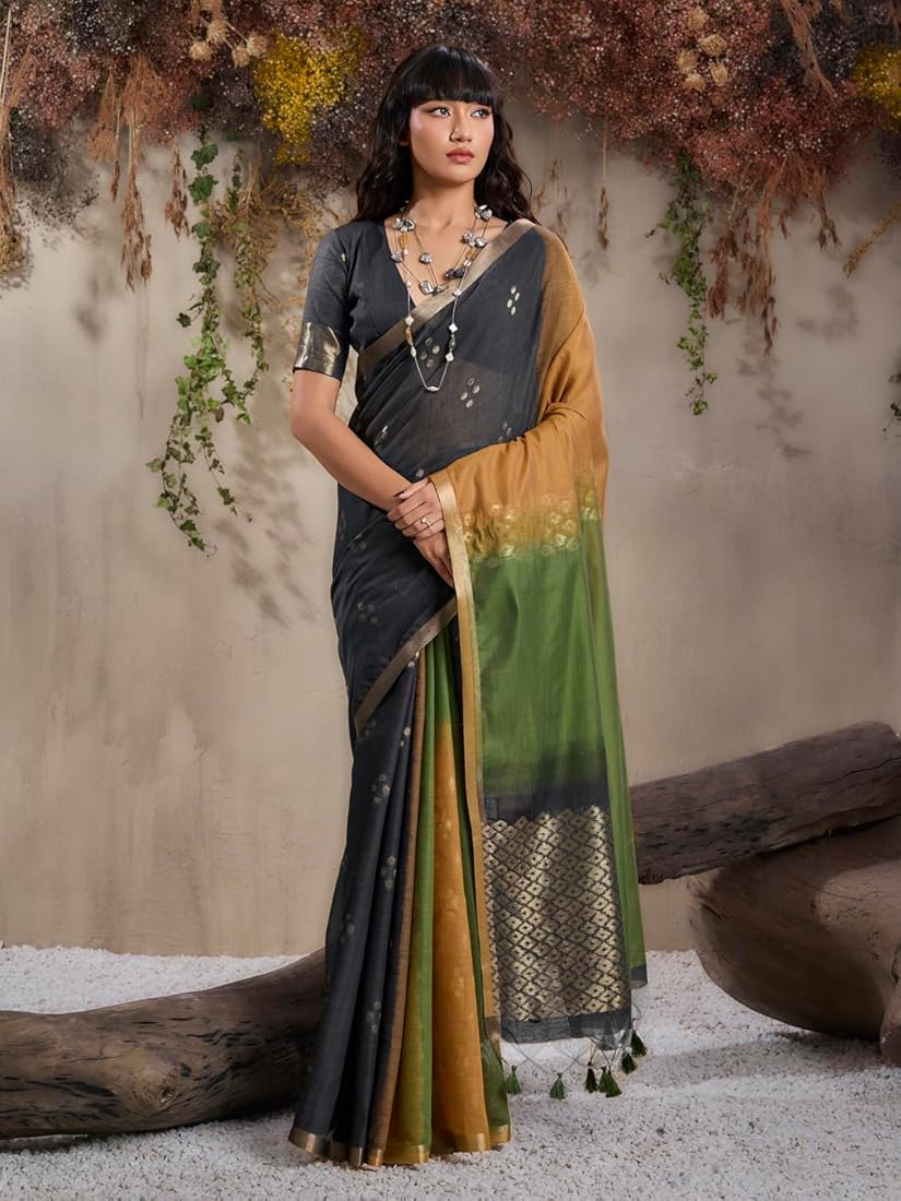 Mustard Pure Soft Scarlet Cotton Handloom Viscose Cotton Saree 