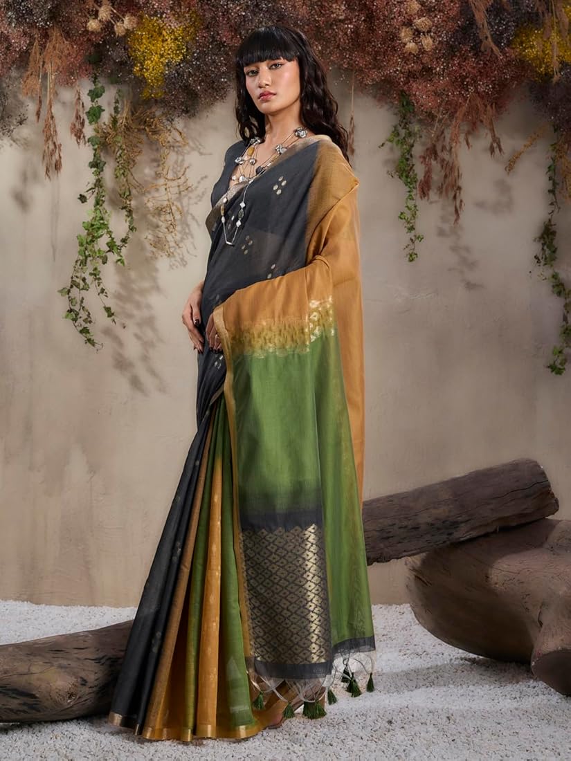 Mustard Pure Soft Scarlet Cotton Handloom Viscose Cotton Saree 