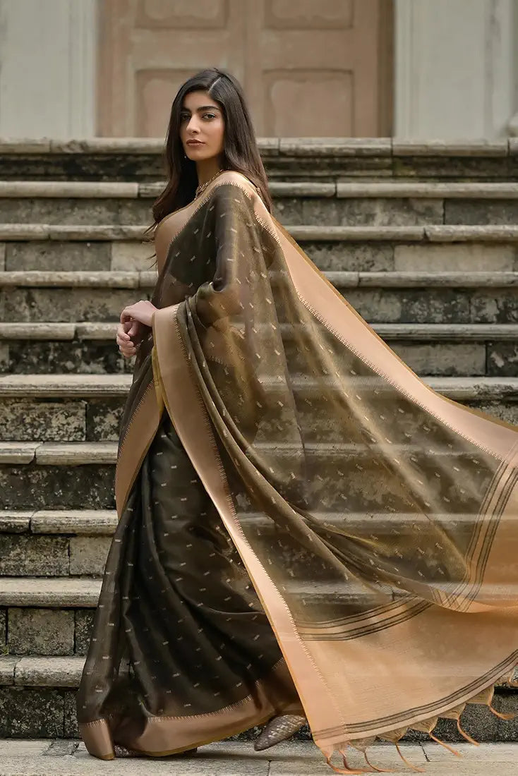 Brown Pure Soft Kalyani Silk Saree Soft Silk Saree Anant Tex Exports Pvt.Ltd..