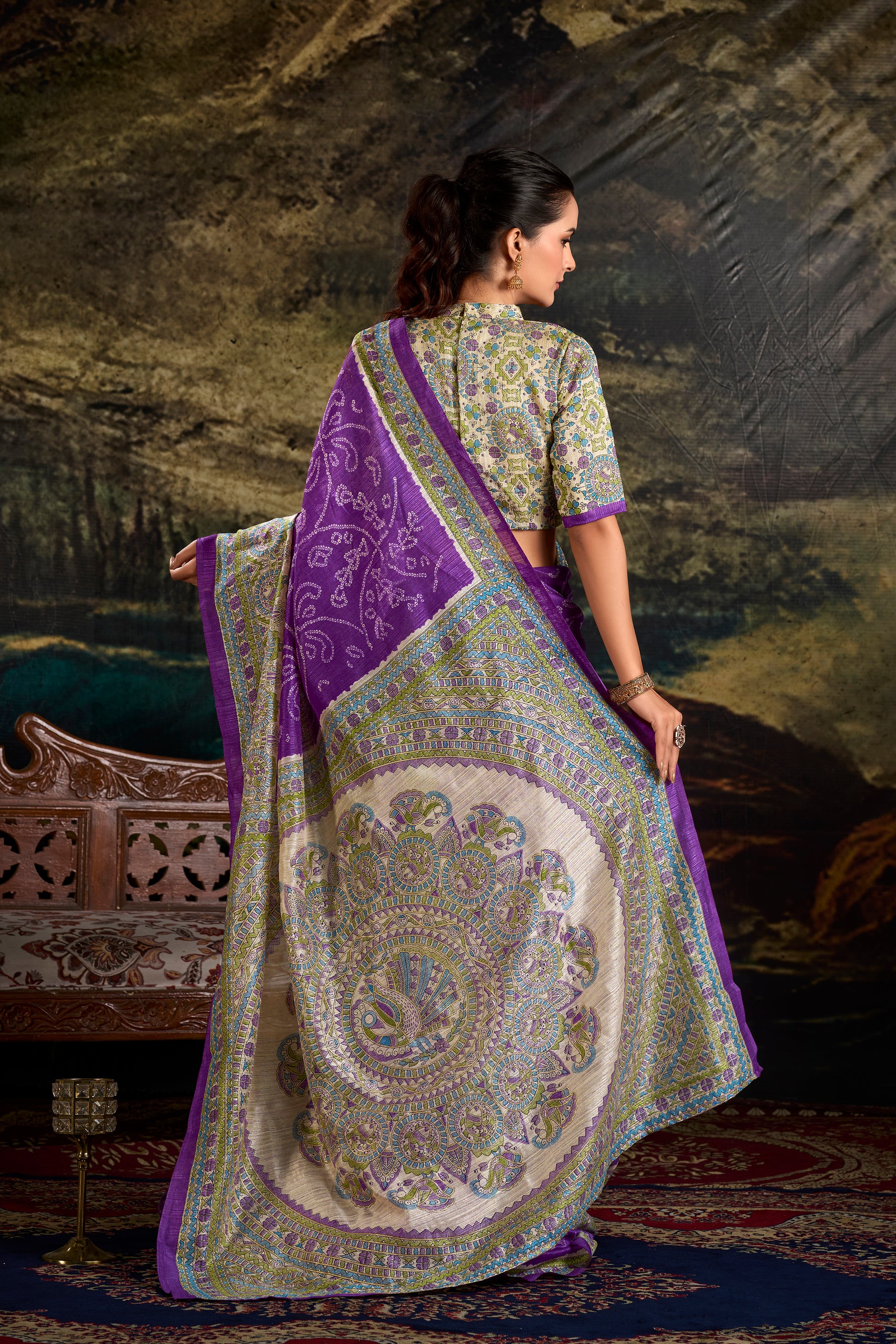 Madhubani Bandhej Print Saree