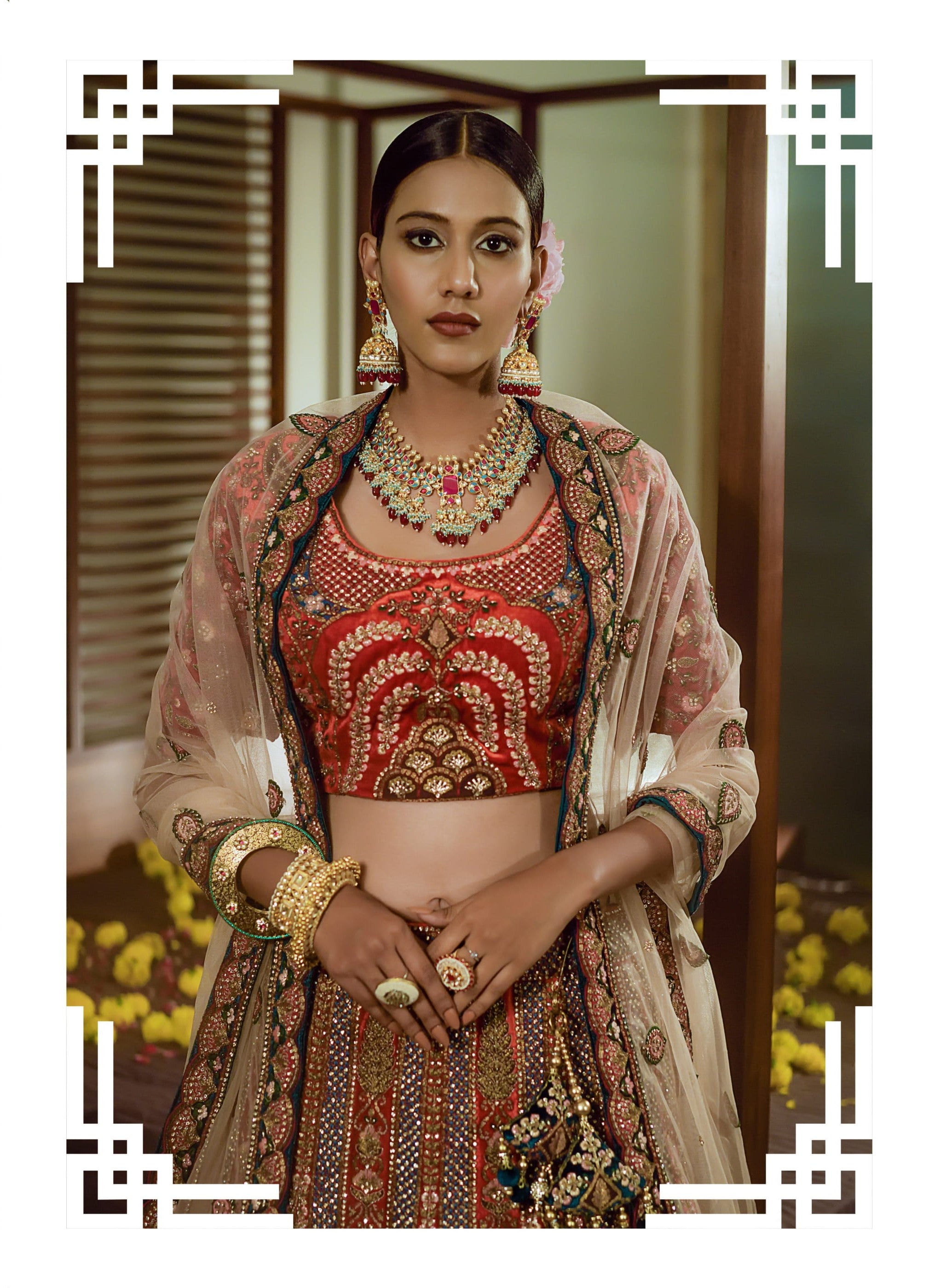 Saanware Designer Bridal Wear Lehenga D.No 77173 Anant Tex Exports Private Limited