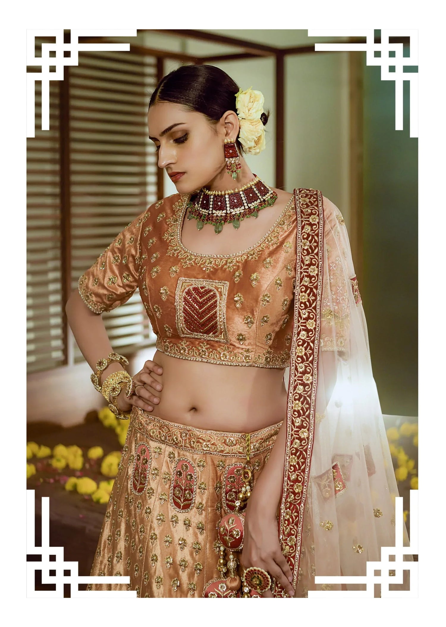 Saanware Designer Bridal Wear Lehenga D.No 77176 Anant Tex Exports Private Limited
