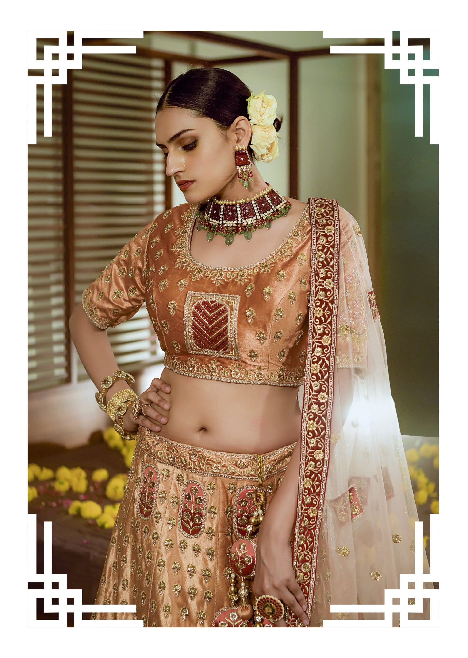 Saanware Designer Bridal Wear Lehenga D.No 77176 Anant Tex Exports Private Limited