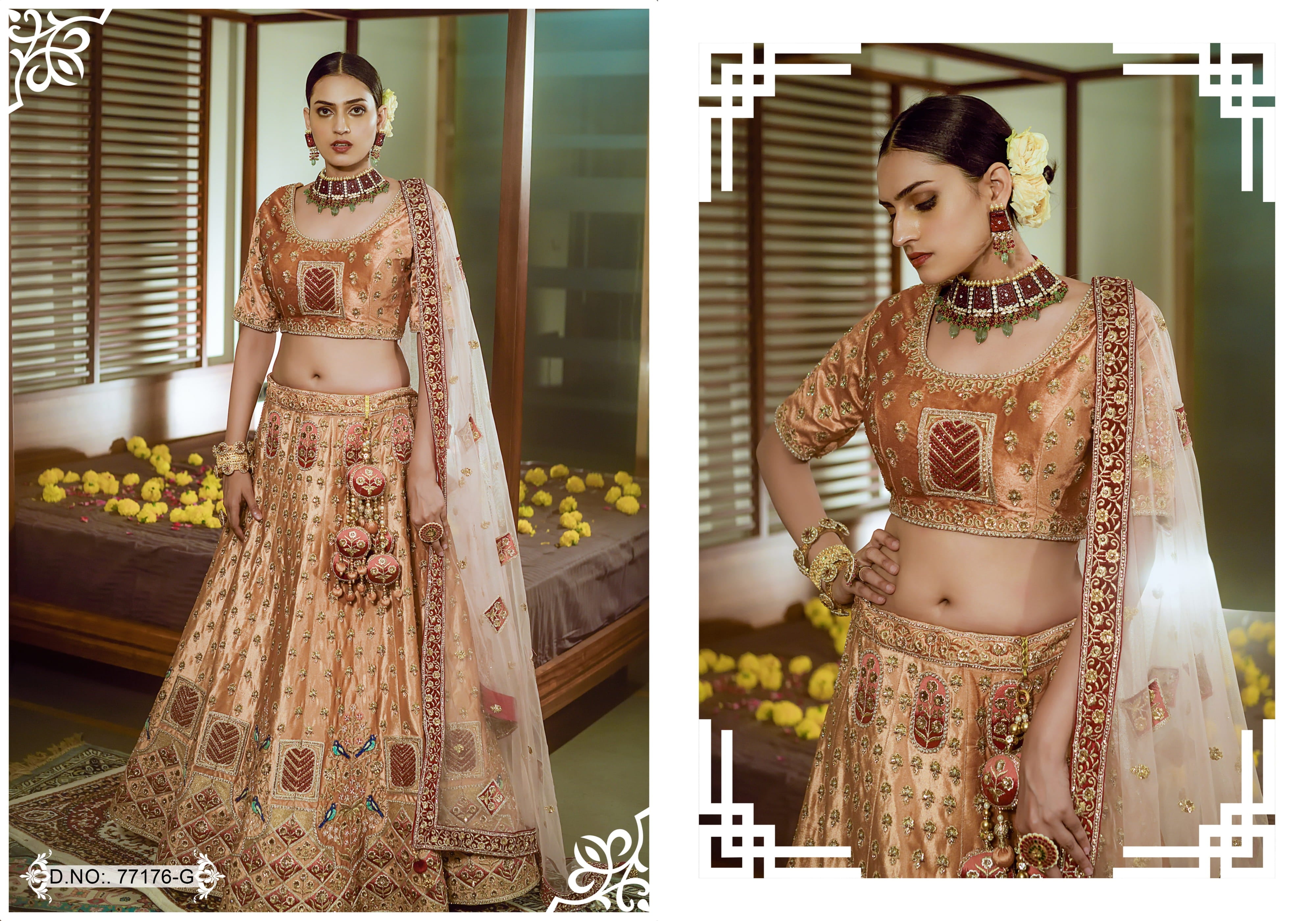 Saanware Designer Bridal Wear Lehenga D.No 77176 Anant Tex Exports Private Limited