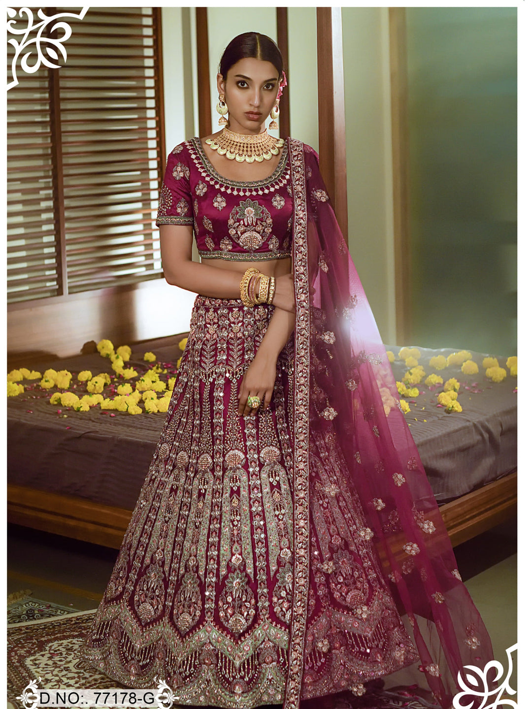Saanware Designer Bridal Wear Lehenga D.No 77178 Anant Tex Exports Private Limited