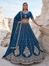 More Peach Pure Soft Silk Heavy Sequins Embellishment Work Bridal Lehenga Choli 