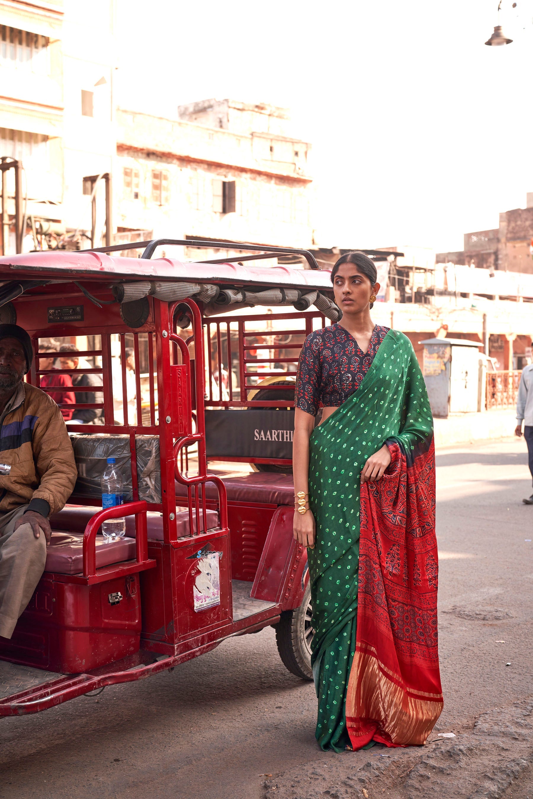 Gajji Lagdi Patrta Silk Saree