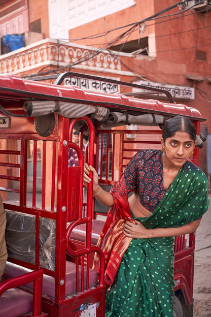 Gajji Lagdi Patrta Silk Saree