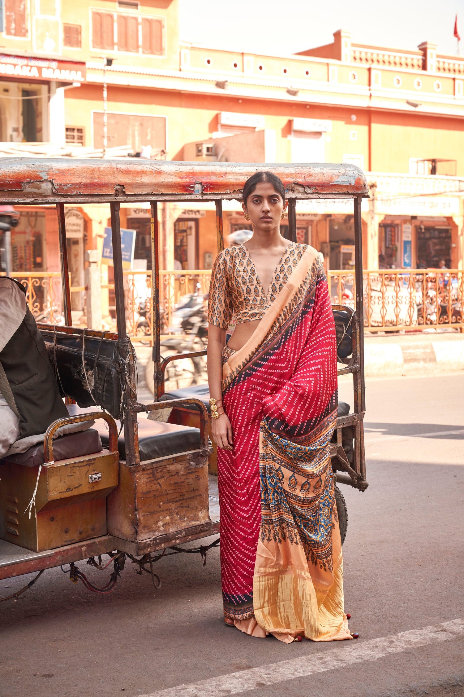 Gajji Lagdi Patrta Silk Saree