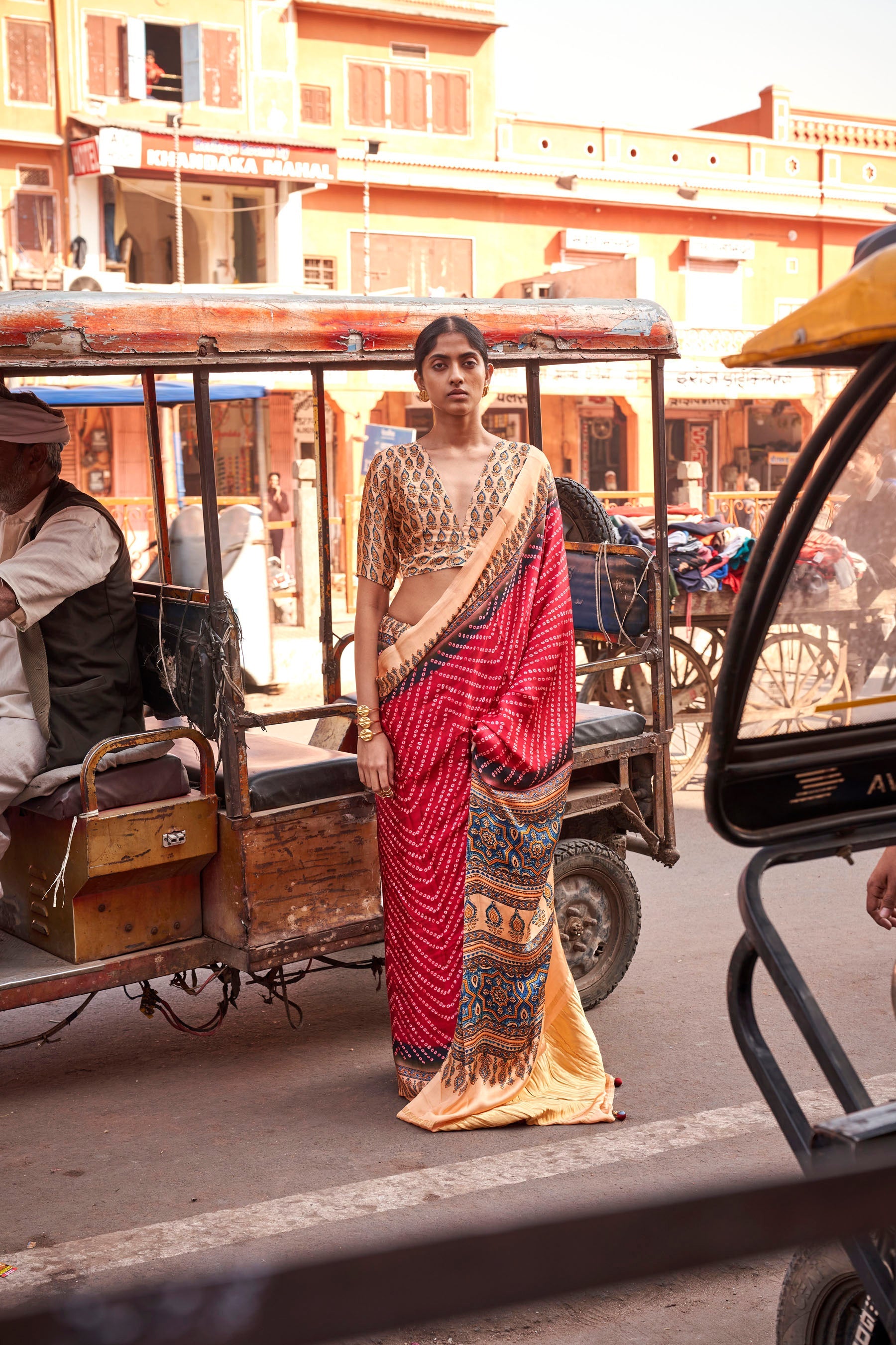 Gajji Lagdi Patrta Silk Saree