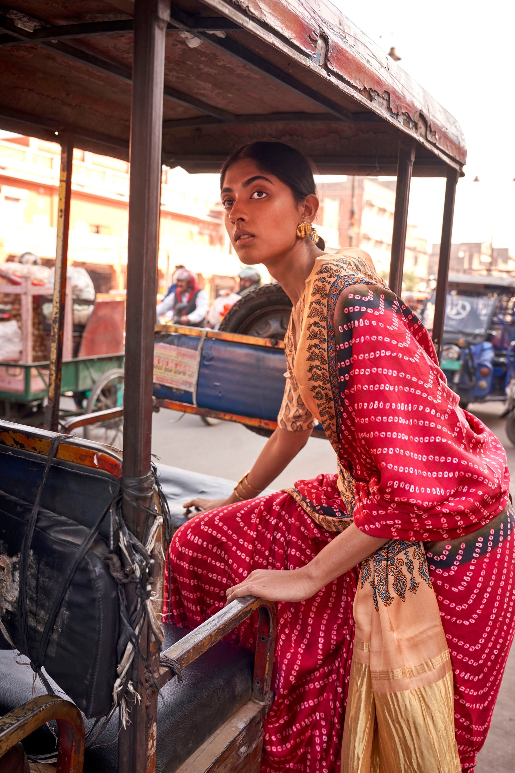 Gajji Lagdi Patrta Silk Saree