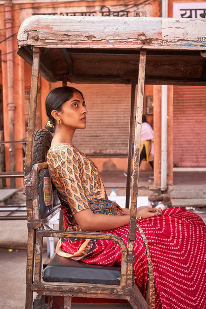 Gajji Lagdi Patrta Silk Saree