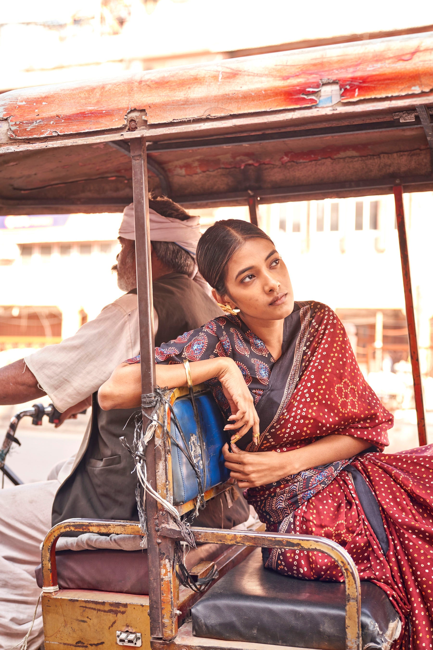 Gajji Lagdi Patrta Silk Saree