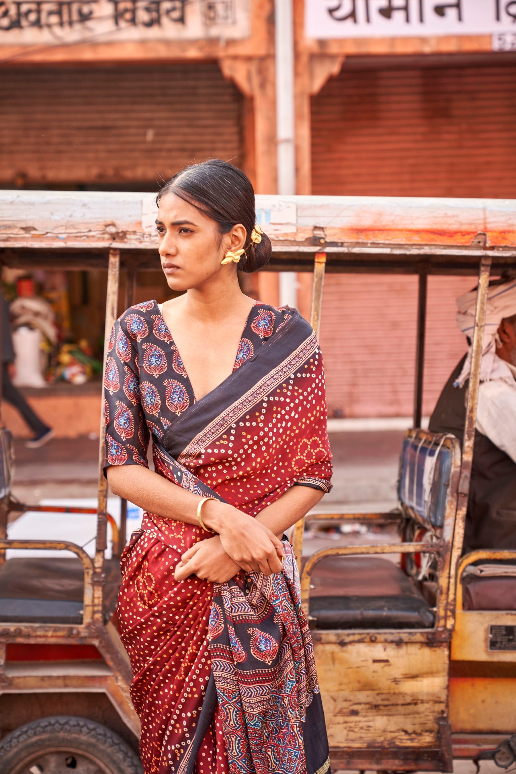 Gajji Lagdi Patrta Silk Saree