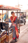 Gajji Lagdi Patrta Silk Saree
