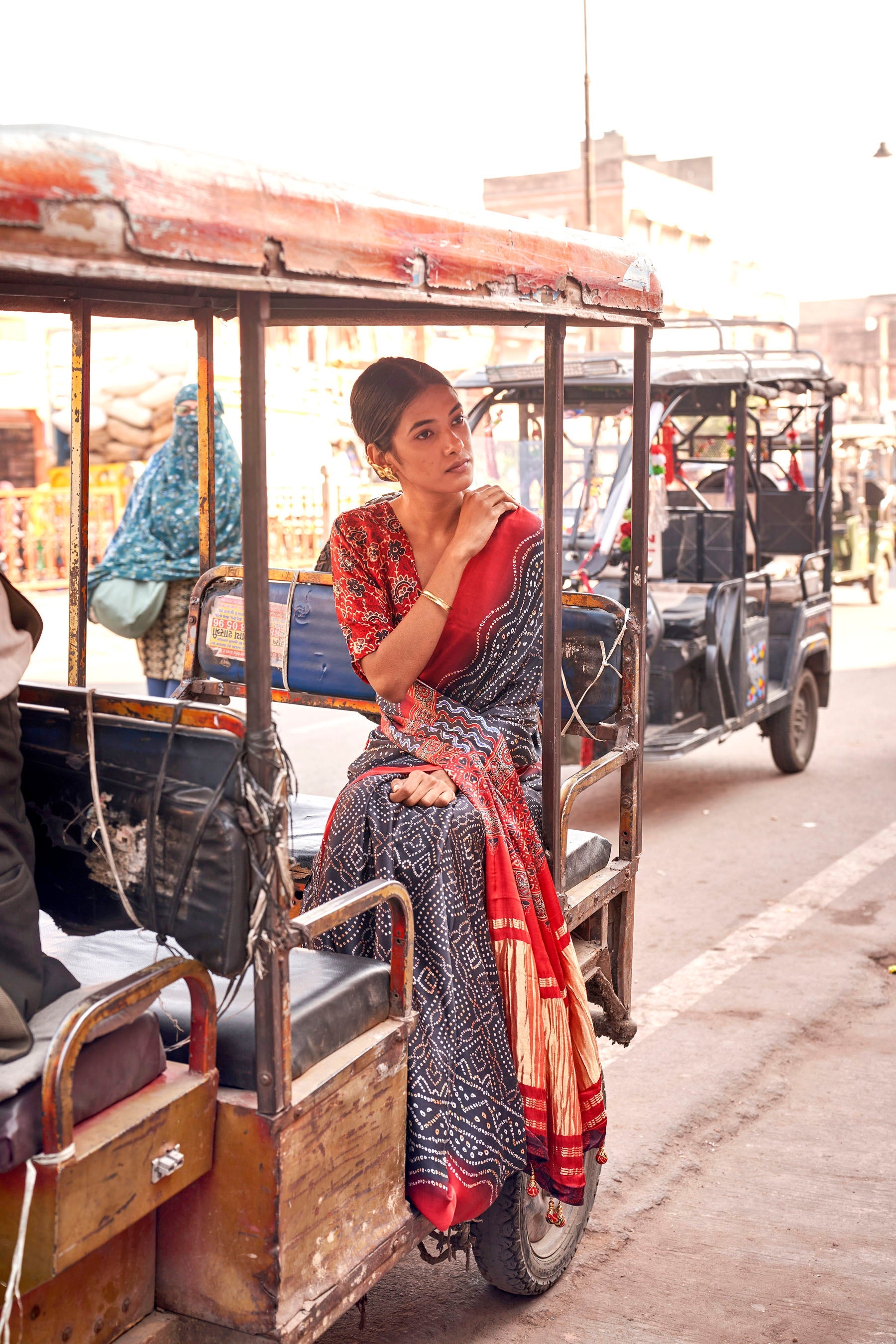 Gajji Lagdi Patrta Silk Saree