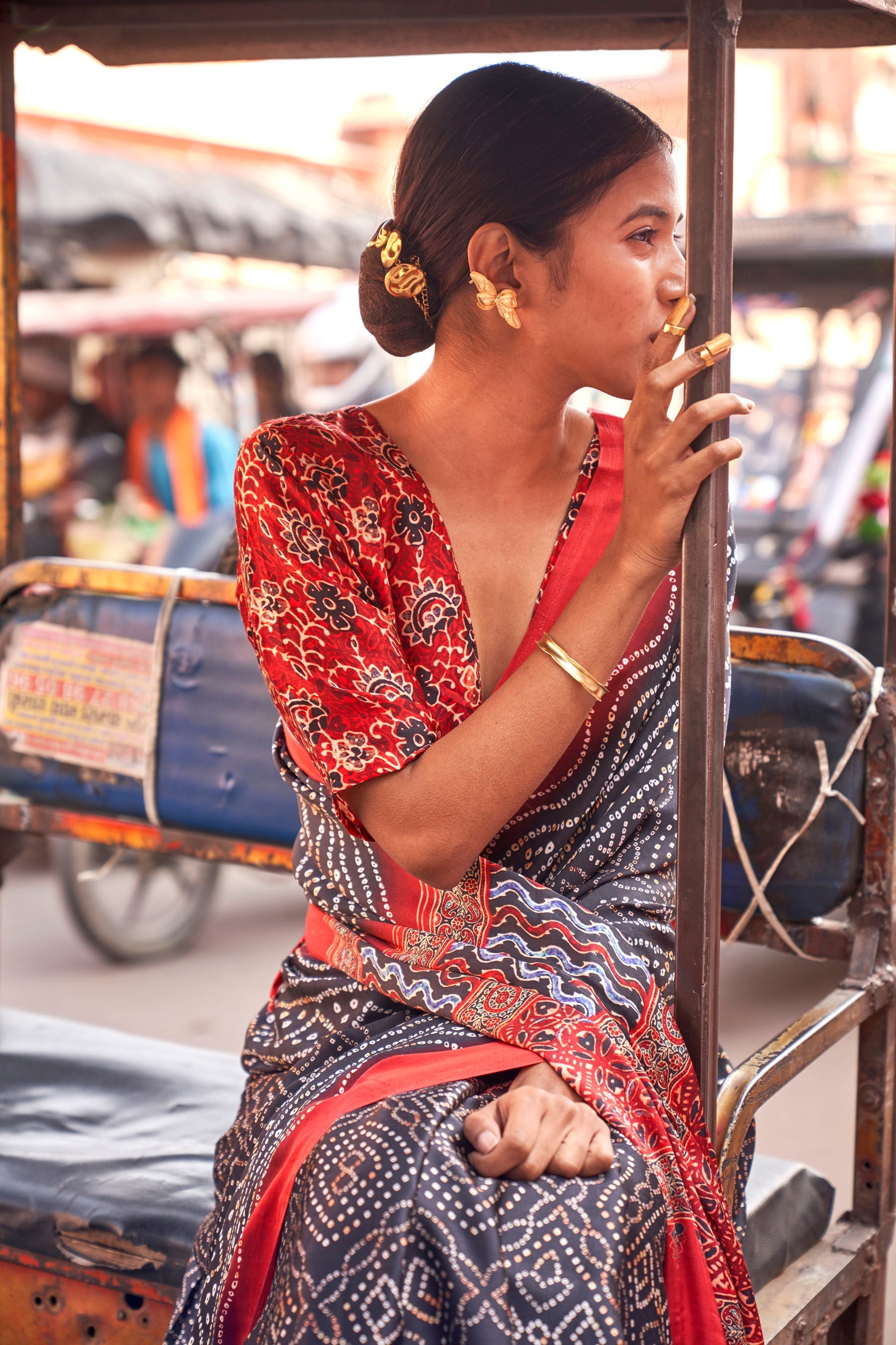 Gajji Lagdi Patrta Silk Saree