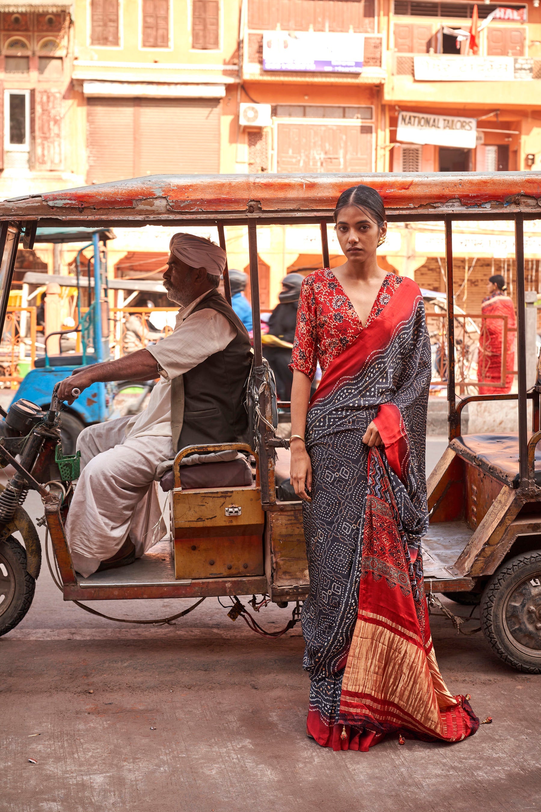 Gajji Lagdi Patrta Silk Saree