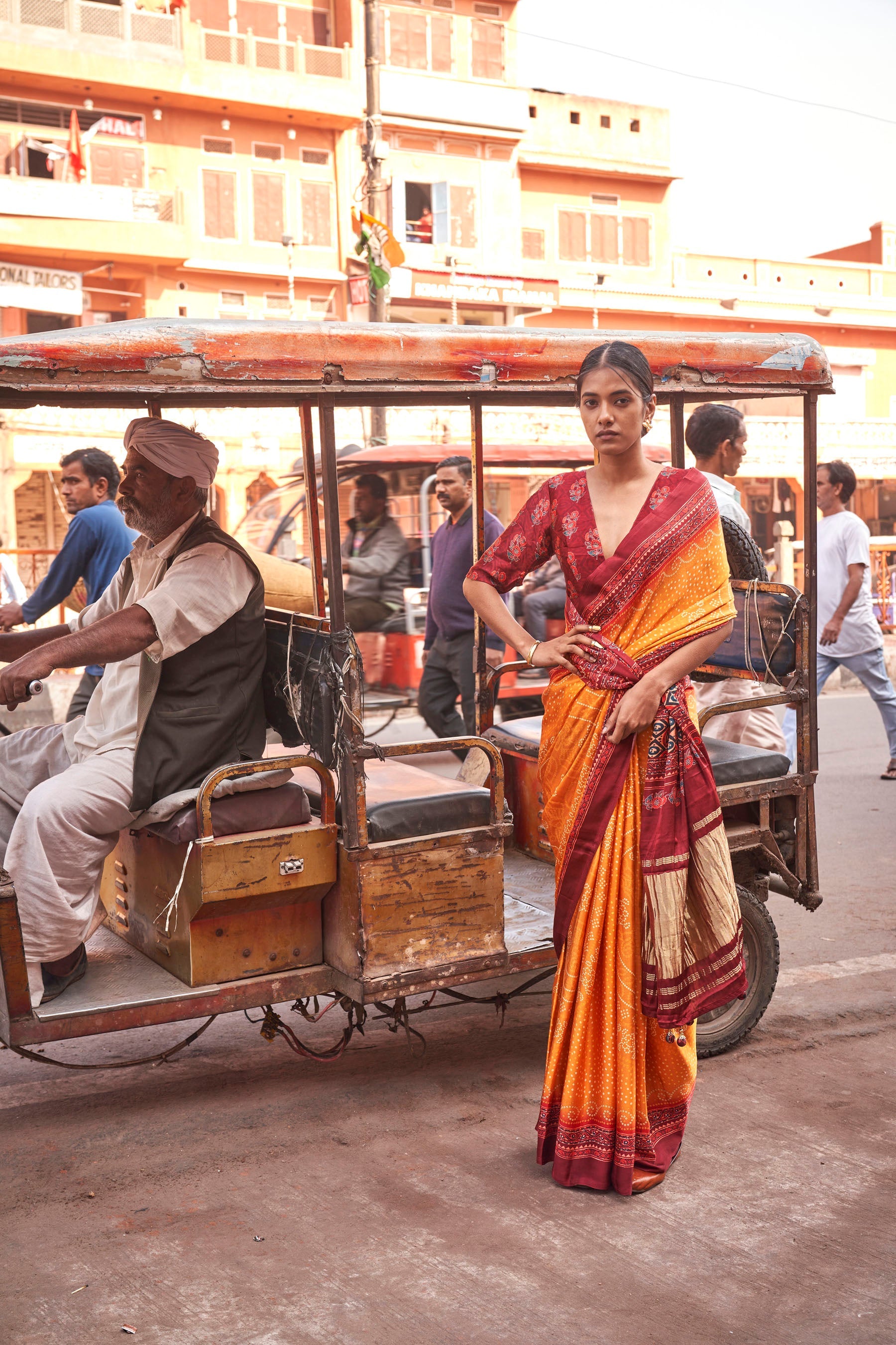 Gajji Lagdi Patrta Silk Saree