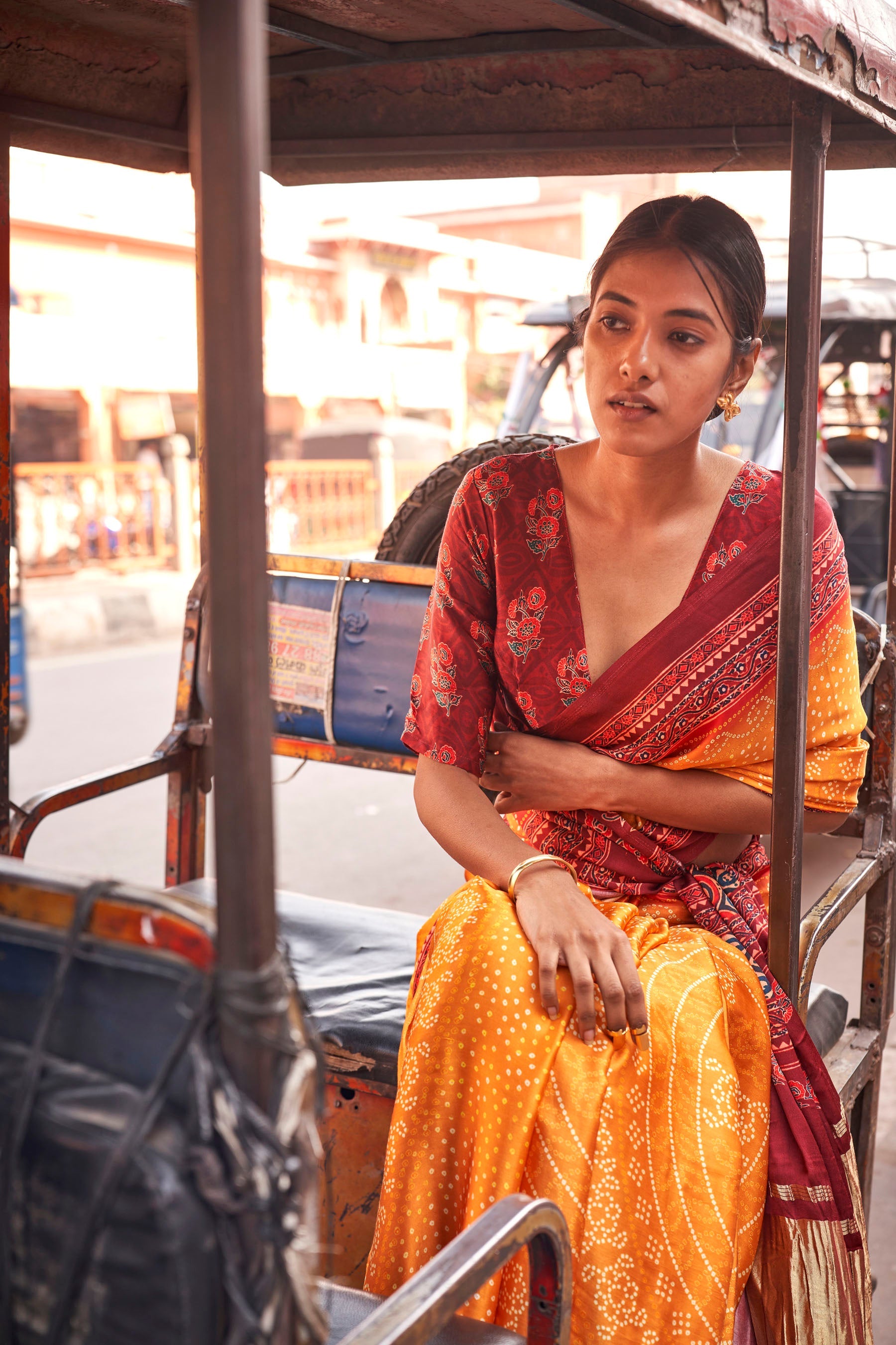 Gajji Lagdi Patrta Silk Saree