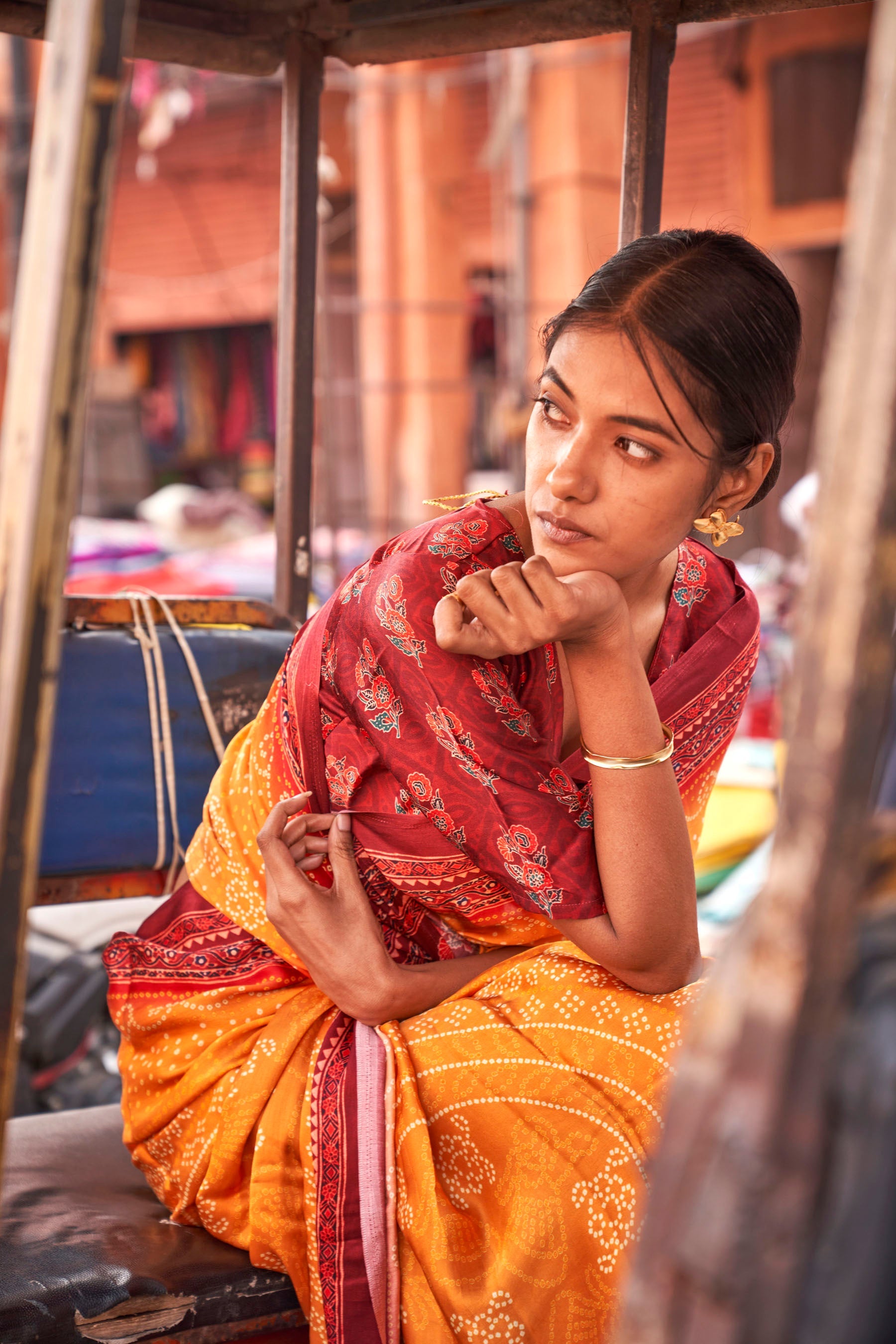 Gajji Lagdi Patrta Silk Saree