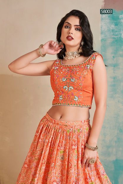 Floral Vol 6 Designer Occasion Wear Lehenga D.No 58003 - Anant Tex Exports Private Limited