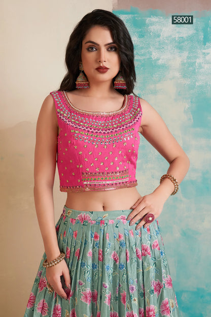 Floral Vol 6 Designer Occasion Wear Lehenga D.No 58001 - Anant Tex Exports Private Limited