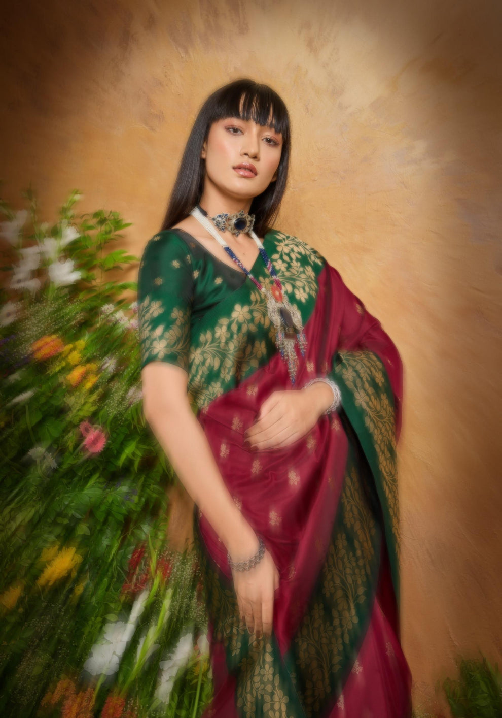 Maroon Pure Soft Handloom Weaving Silk Saree