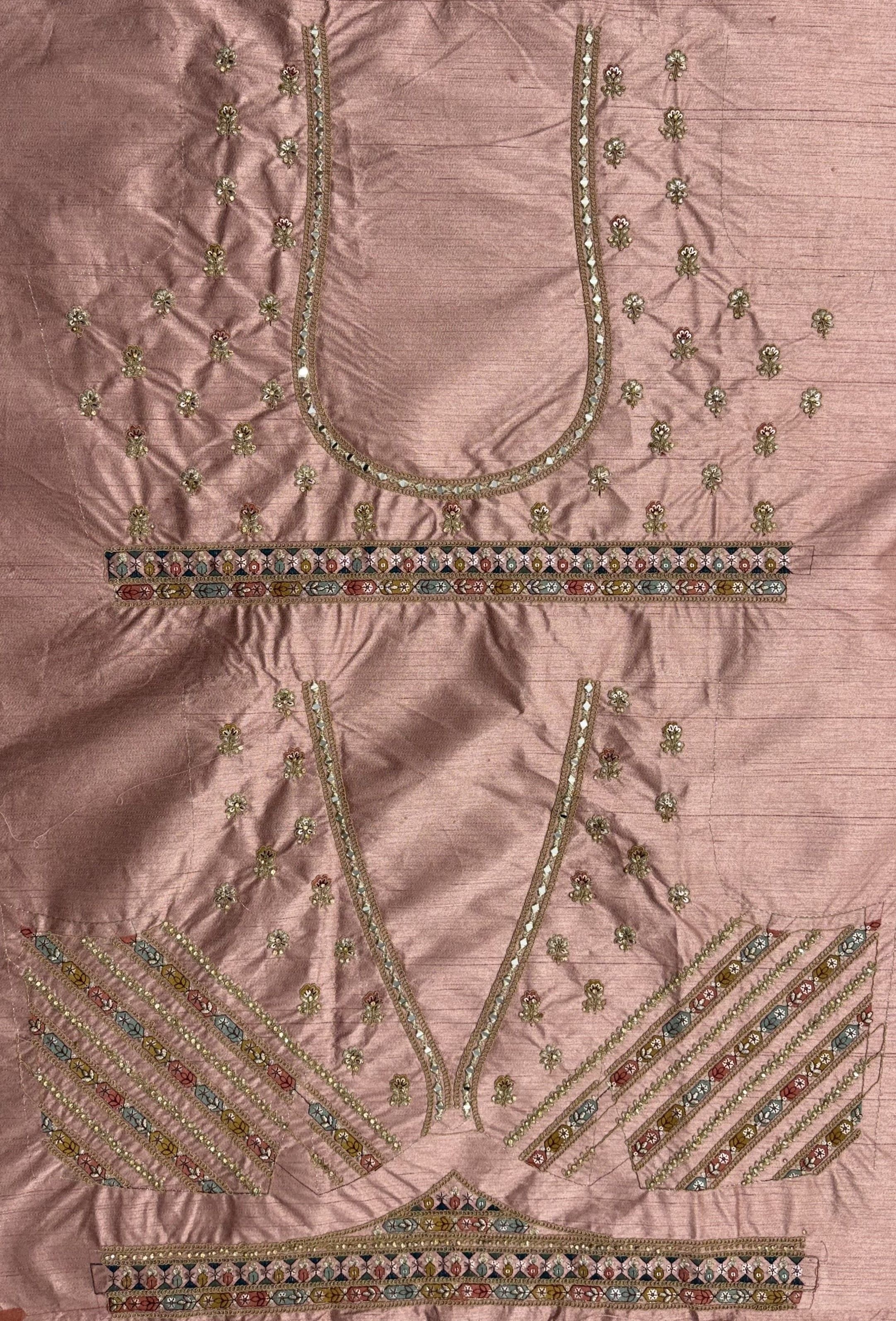Pink Pure Slubb Silk Premium Dori Embroidery Sequins &amp; Diamond Work Bridal Lehenga Choli