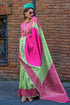 Pista Green Pure Soft Banarasi Handloom Banarasi Saree 