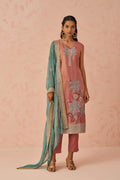 Fancy crush kurta with green contrast dupatta