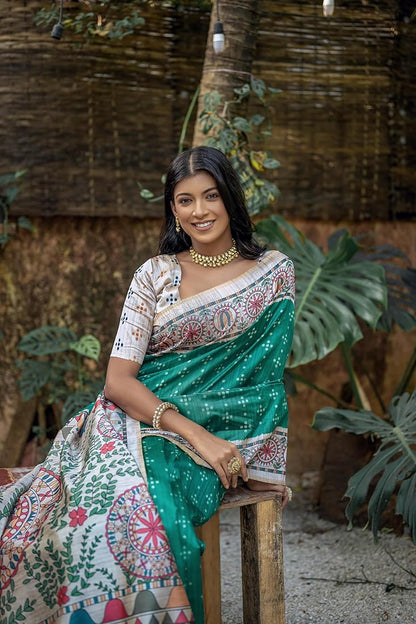 Rama Pure Soft Tussar Silk Madhubani Saree Tussar Saree Anant Tex Exports Pvt.Ltd..