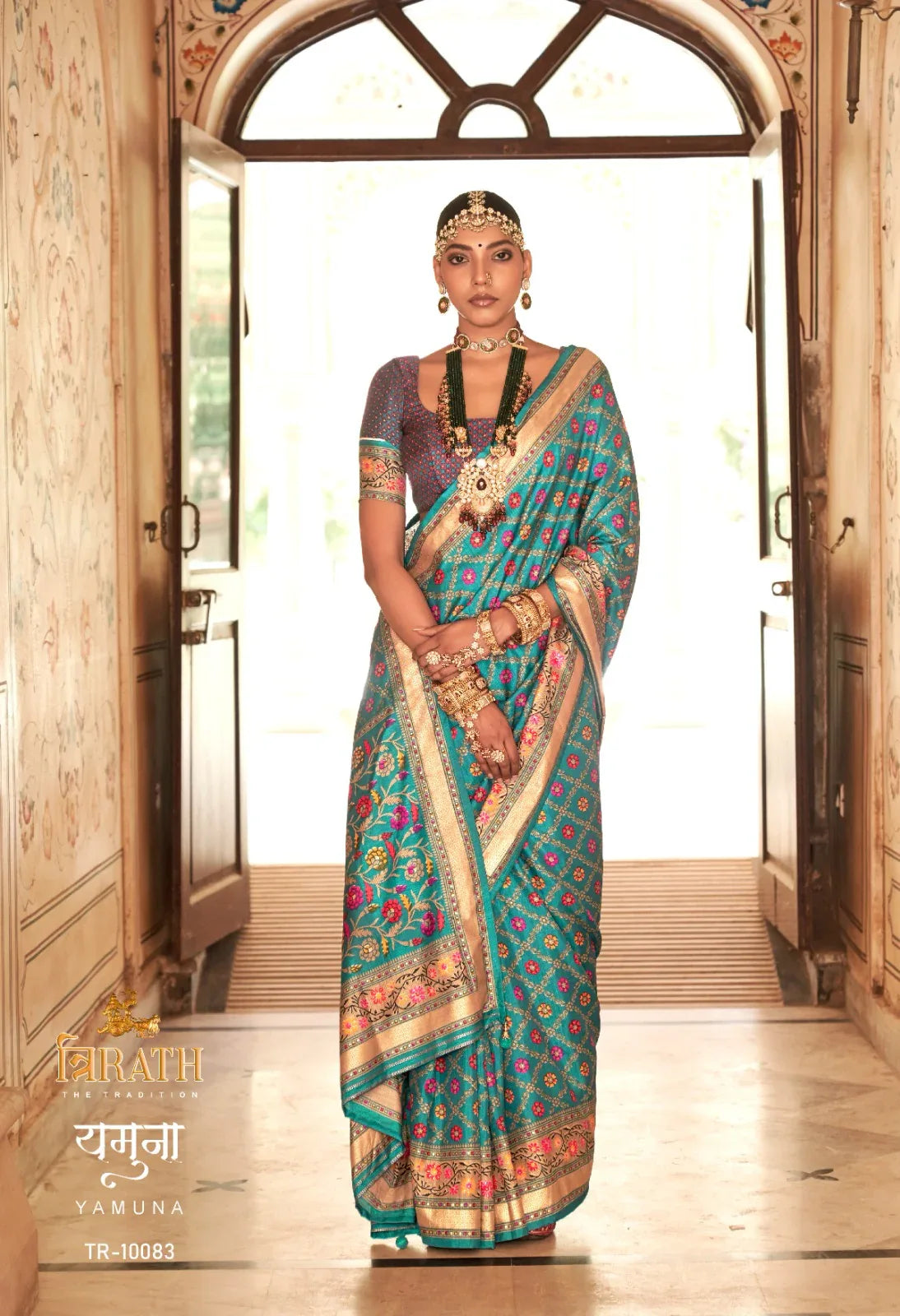 Yamuna By Trirath Banarasi Print Saree D.No. Tr-10083 - Anant Exports