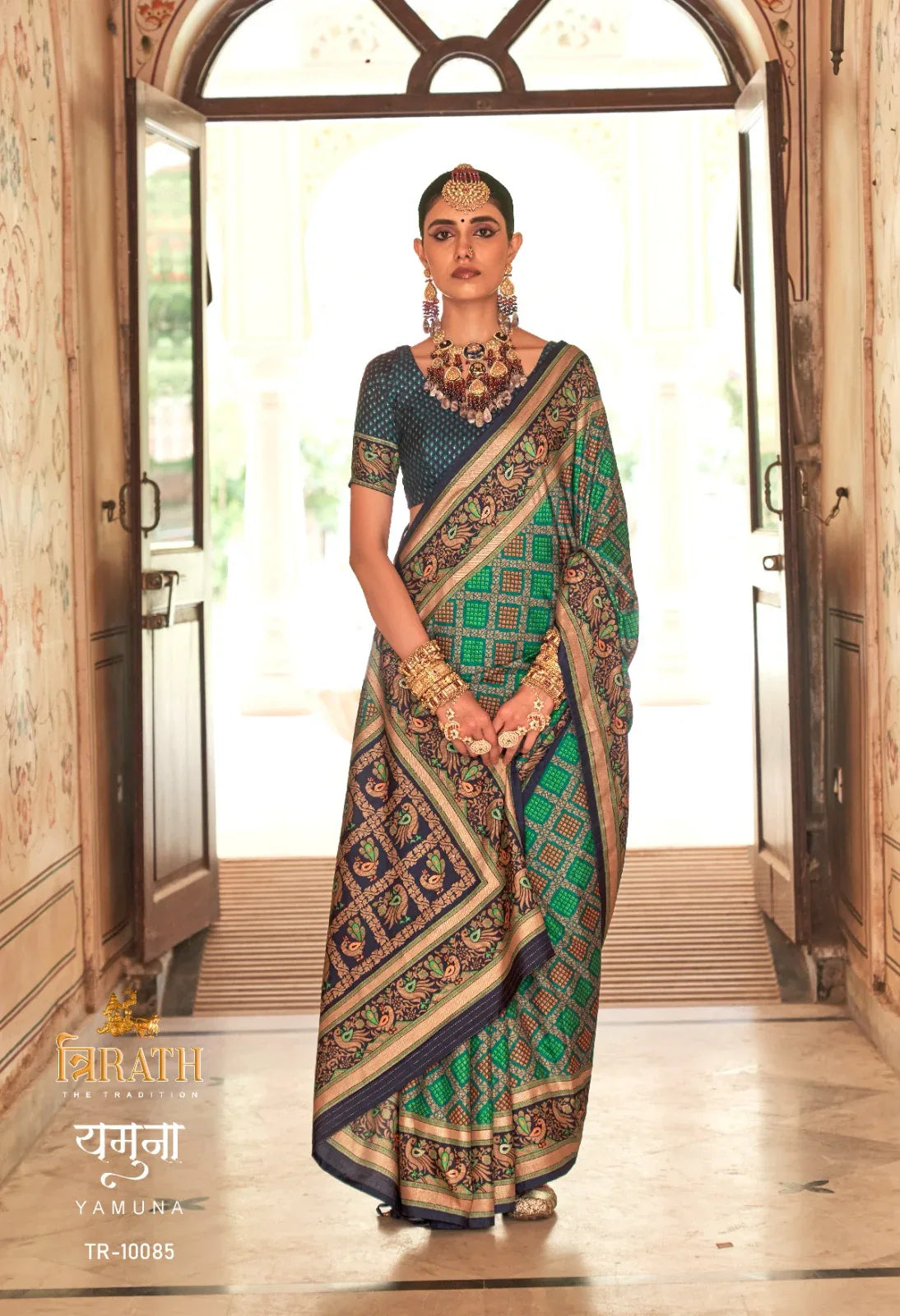 Yamuna By Trirath Banarasi Print Saree D.No. Tr-10085 - Anant Exports