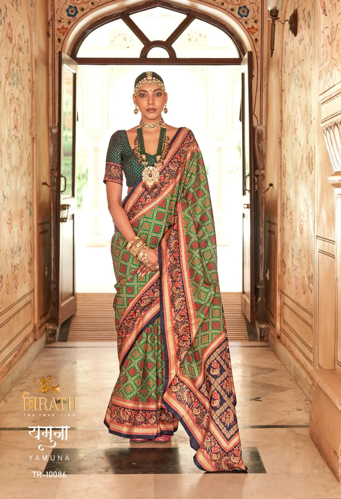 Yamuna By Trirath Banarasi Print Saree D.No. Tr-10086 - Anant Exports
