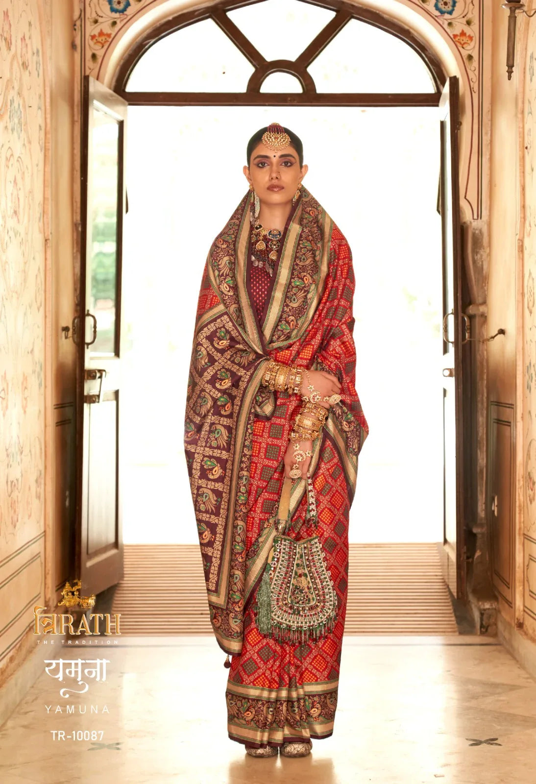 Yamuna By Trirath Banarasi Print Saree D.No. Tr-10087 - Anant Exports