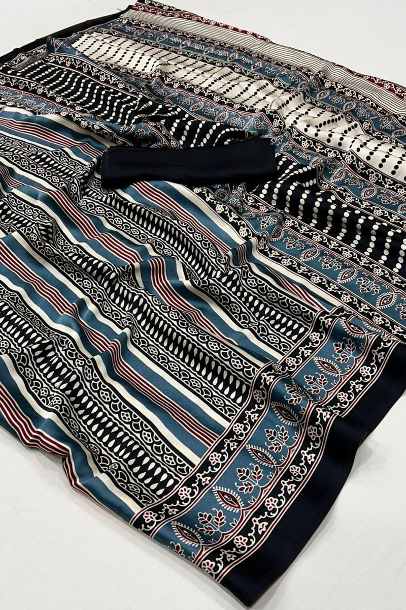 Ajrakh Print Saree