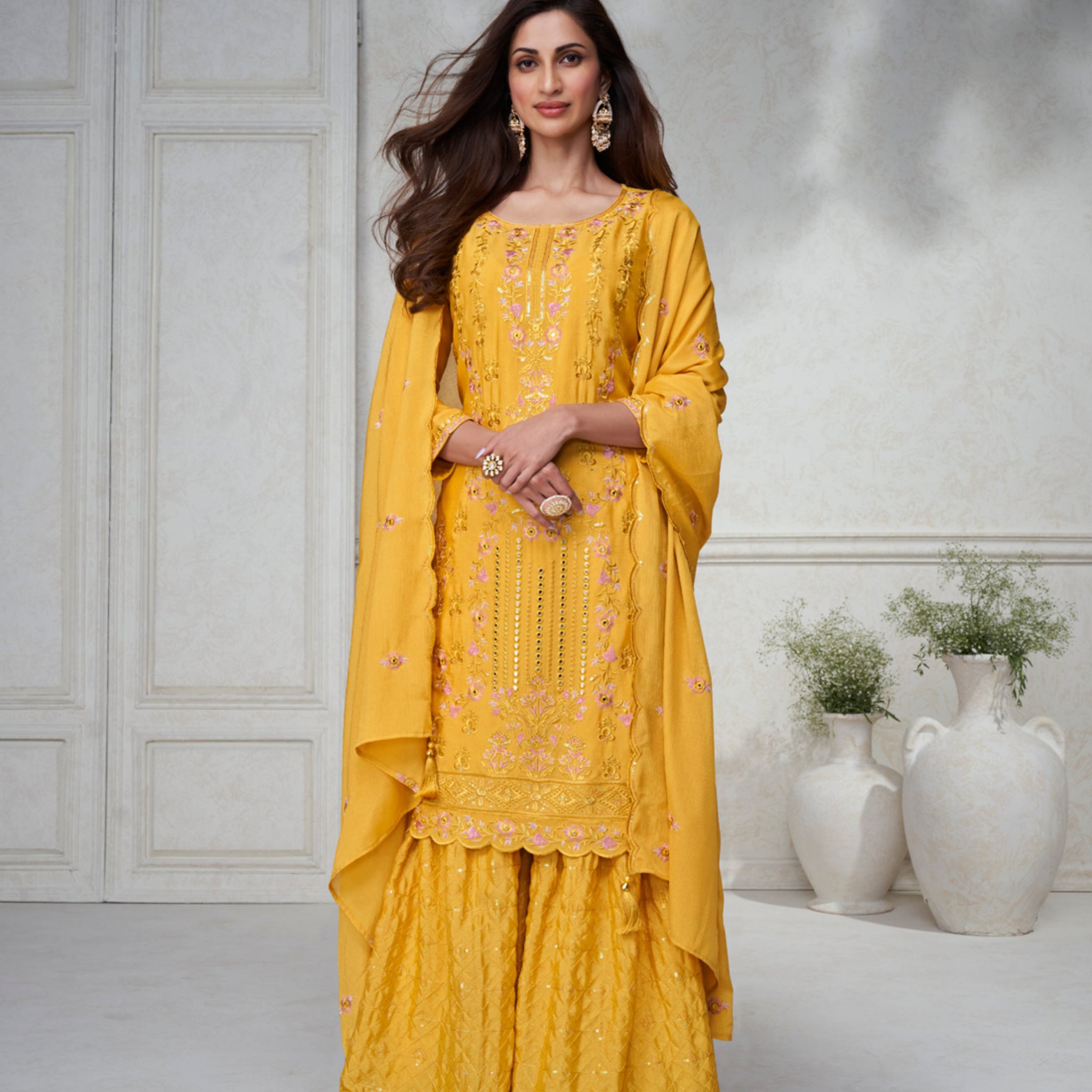 Designer Occasion Wear Premium Chinnon Silk Salwar Suit