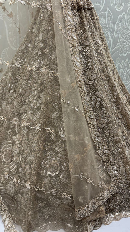 Chiku Pure Soft Net Heavy Embroidery Work Bridal Lehenga